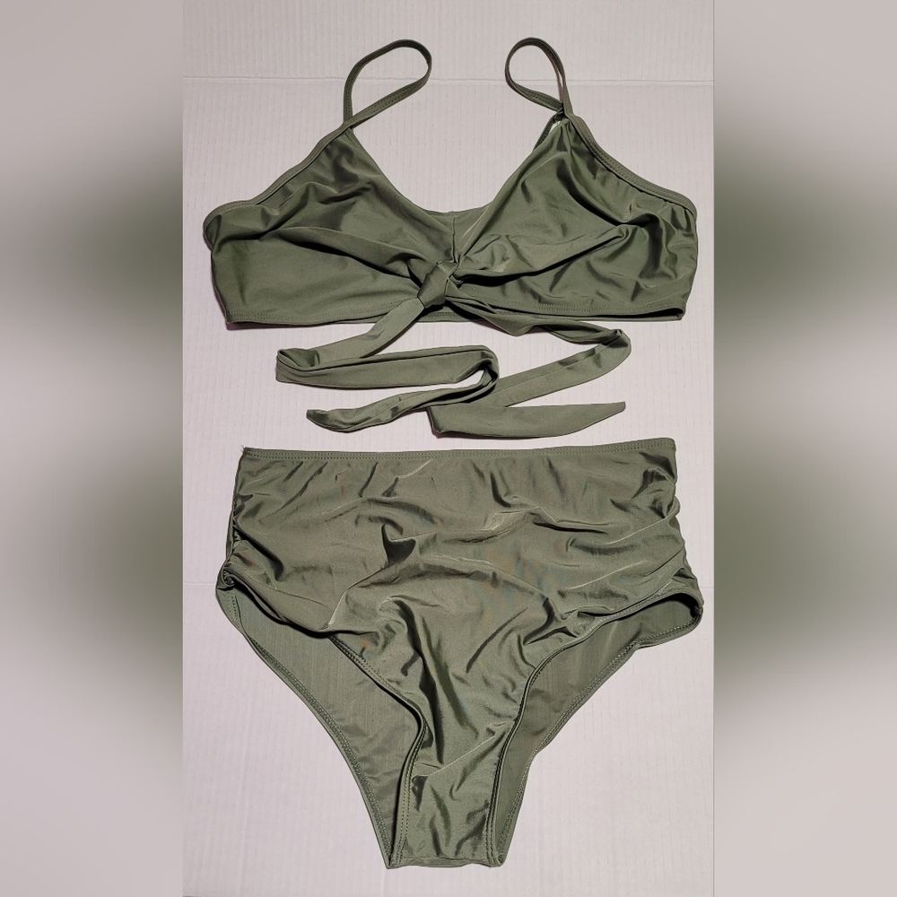 Olive Green 2pc Bikini Swimsuit XL